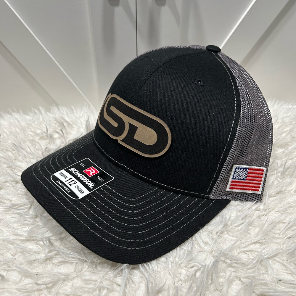 Laser engraved SDFC Richardson 112 trucker hat.